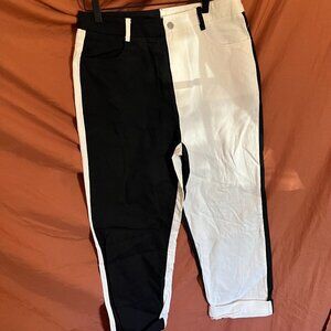 SHEIN Black & White Denim Jeans